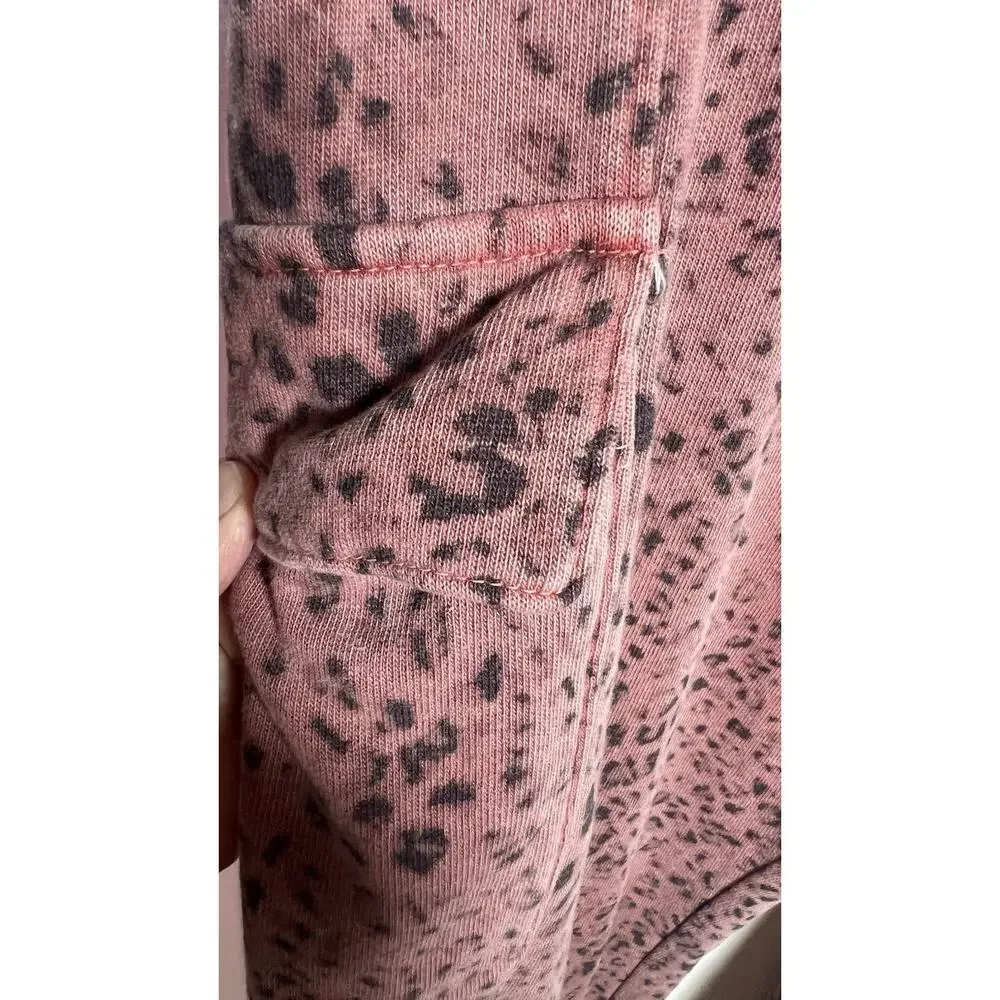 Anthropologie Sundry Pink Leopard Cargo High Waisted Jogger Womens Size 4/ US XL